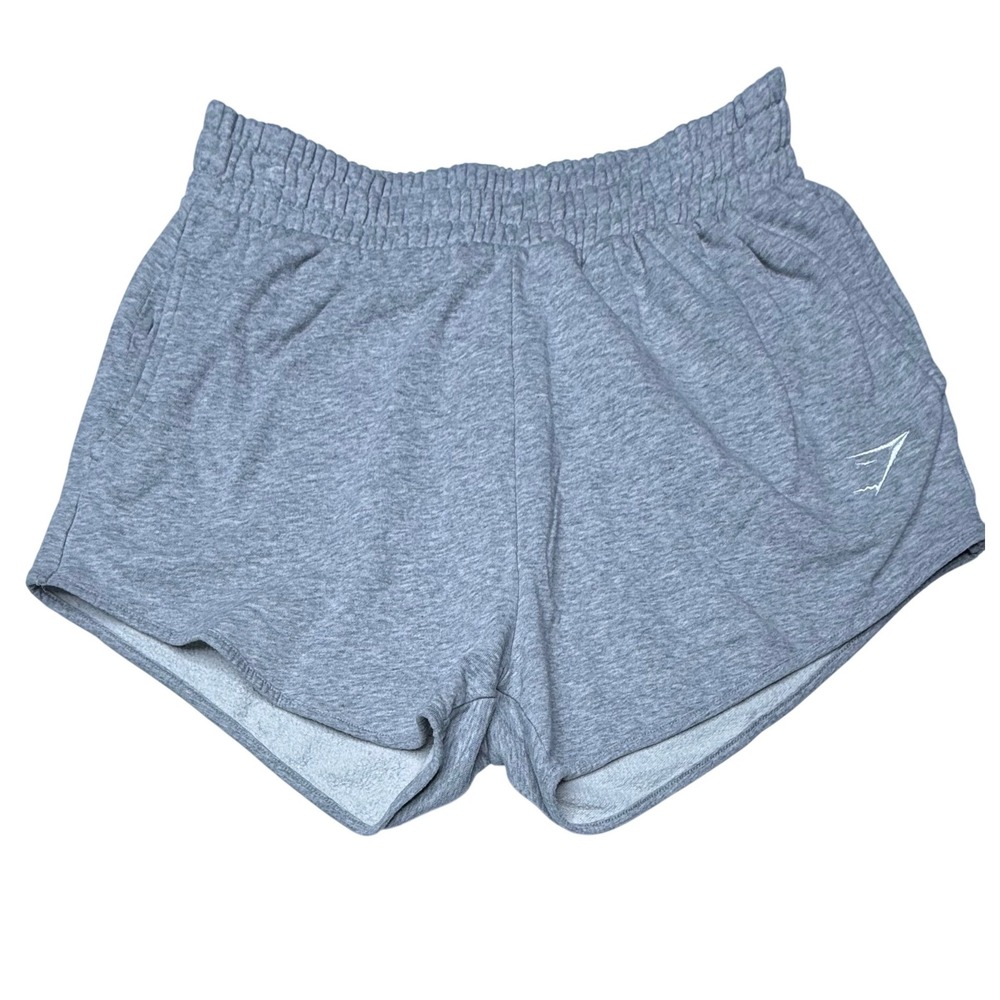 Gymshark Women Grey Training Sweat Short High Rise Athletic Loungewear Size M T9